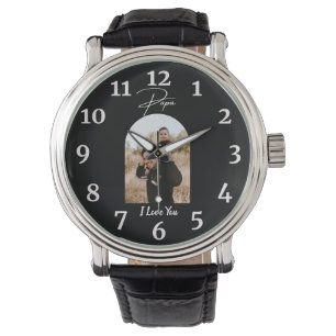 Reloj De Pulsera Papa I Love You Personalized Moderne Photo