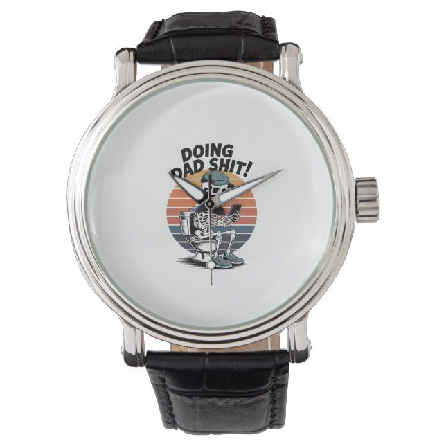 Reloj De Pulsera Papá Inodoro Esqueleto (Anverso)
