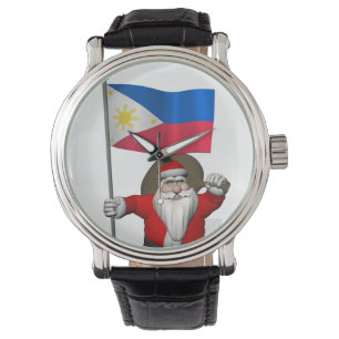 Reloj De Pulsera Papá Noel con la bandera de las Filipinas