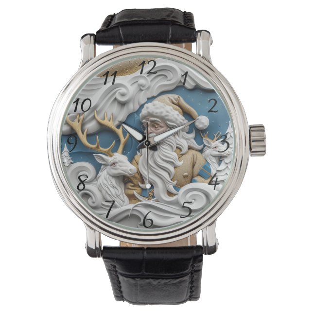 Reloj De Pulsera Papá Noel en Nochebuena (Anverso)