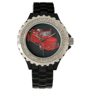 Reloj De Pulsera Papá Noel Manejando Un Camión De Fuego