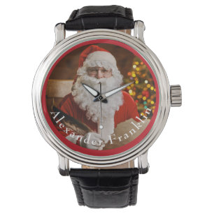 Reloj De Pulsera Papá Noel Viejo Escribiendo Árbol De Navidad