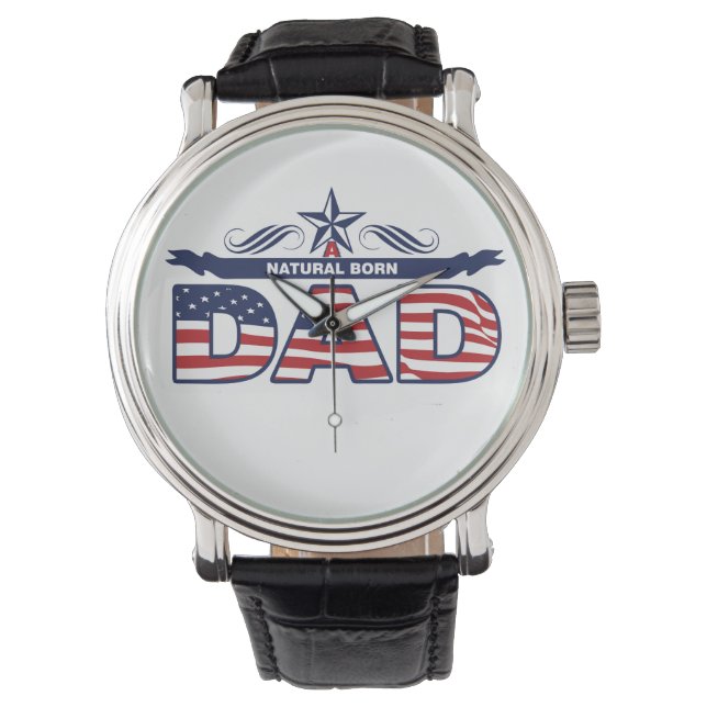 Reloj De Pulsera Papá, padre, papá llevado natural (Anverso)