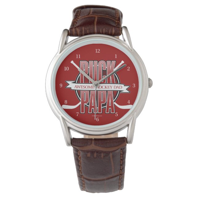 Reloj De Pulsera Papa Puck (papá hockey) (Anverso)