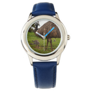 Reloj De Pulsera Papá Y El Bebé Emus Van A Pasear,
