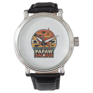 Reloj De Pulsera Papawsaurus Diseño Vectorial Retro Dinosaurio Atar