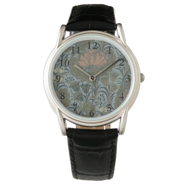 Reloj De Pulsera Papel de fondo floral antiguo Morris Garden (Anverso)