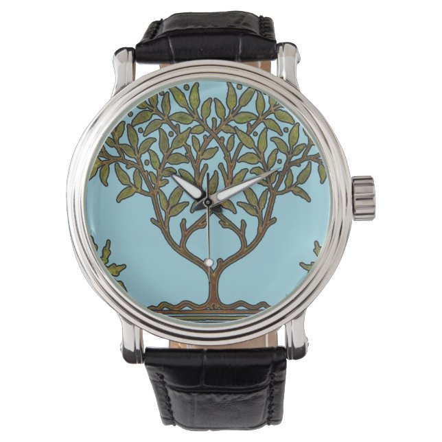 Reloj De Pulsera Papel de fondo floral de William Morris Tree Friez (Anverso)