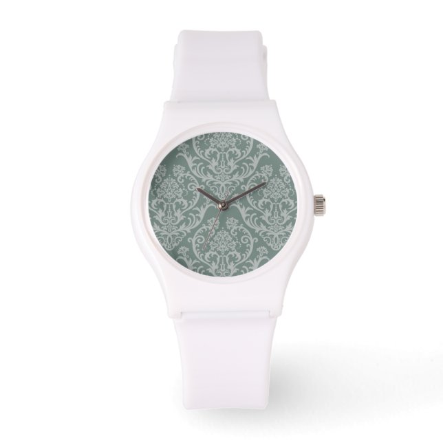 Reloj De Pulsera Papel de fondo verde (Anverso)