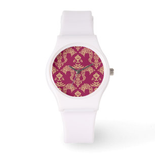 Reloj De Pulsera Papel pintado 4 del damasco