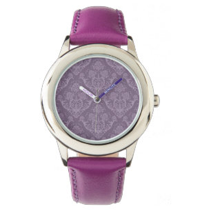 Reloj De Pulsera Papel pintado floral púrpura