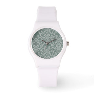 Reloj De Pulsera Papel pintado floral verde