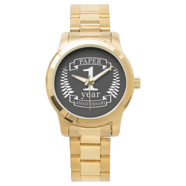 Reloj De Pulsera Papel Primer aniversario boda 1 año (Anverso)