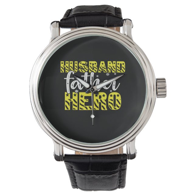Reloj De Pulsera Papi Gift Husband Padre Hero (Anverso)