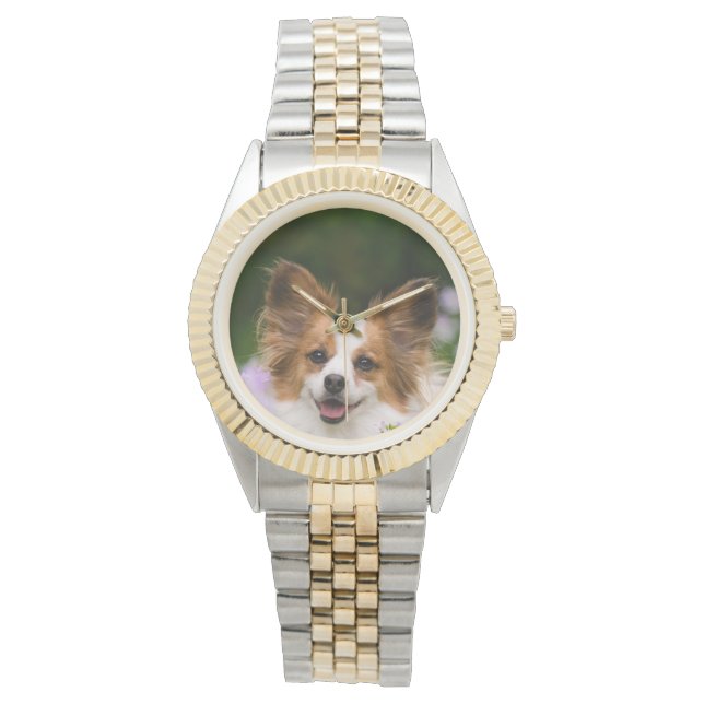 Reloj De Pulsera Papillon Dog Cute Romantic Retrato - para mujeres (Anverso)