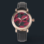 Reloj De Pulsera Paquetes en Viva Magenta<br><div class="desc">Patrón vectorial hecho de amapolas dibujadas a mano.</div>