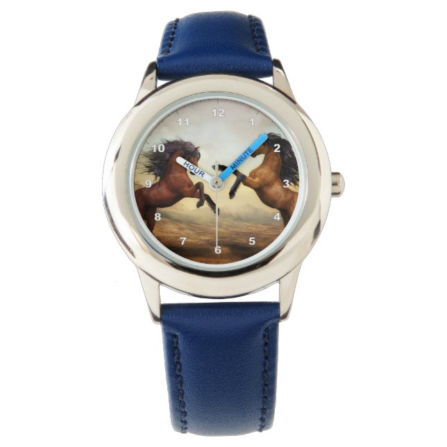 Reloj De Pulsera par de caballos salvajes (Anverso)