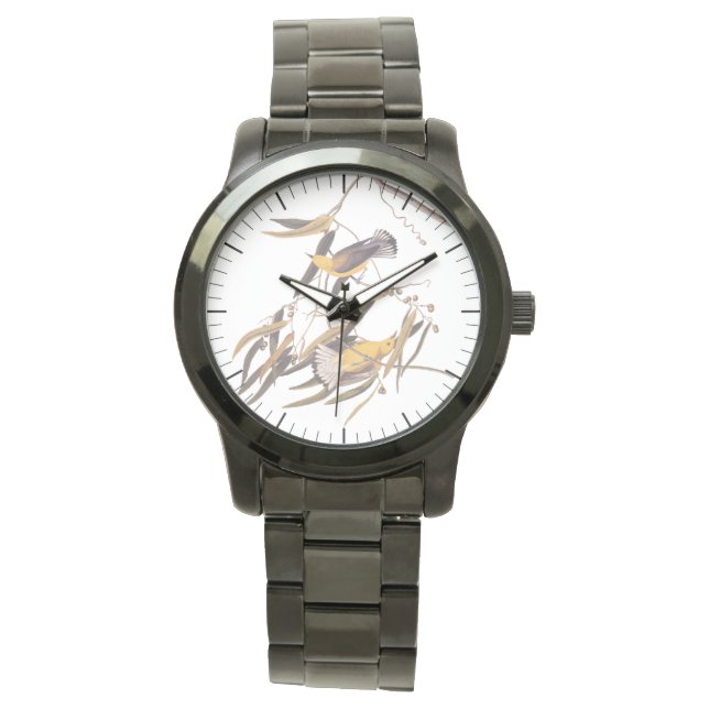 Reloj De Pulsera Par de pájaro prothonotario amarillo de Audubon (Anverso)