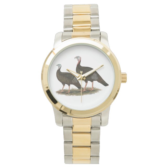 Reloj De Pulsera Par salvaje del este de los pavos (Anverso)