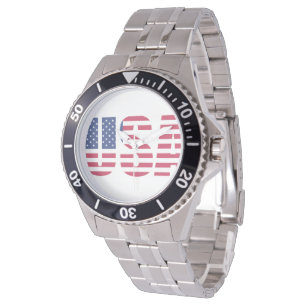 Reloj de pulsera para hombre con bandera de EE. UU