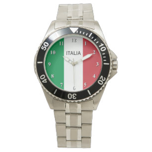 Reloj de pulsera para hombres con bandera de Itali