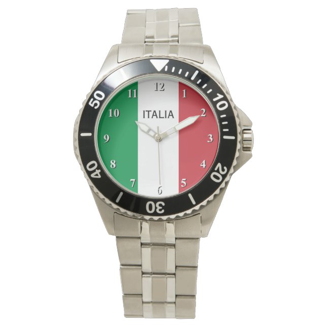 Reloj de pulsera para hombres con bandera de Itali (Anverso)