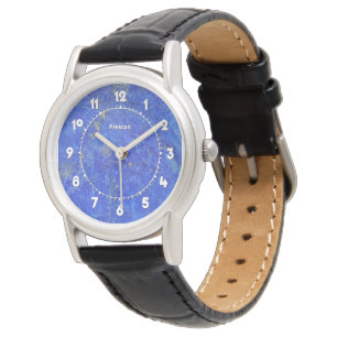 Reloj de pulsera para mujeres con nombre con azul 