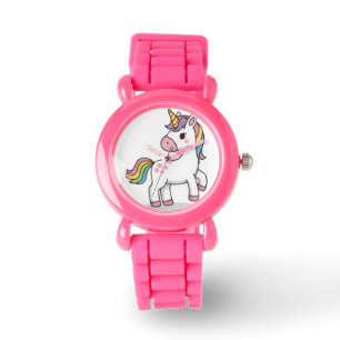 Reloj de pulsera para niños Unicornio mágico rosa