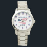 Reloj de pulsera para veteranos de Estados Unidos<br><div class="desc">Este reloj de pulsera de tamaño excesivo personalizado es el regalo perfecto para cualquier veterano de los Estados Unidos.</div>