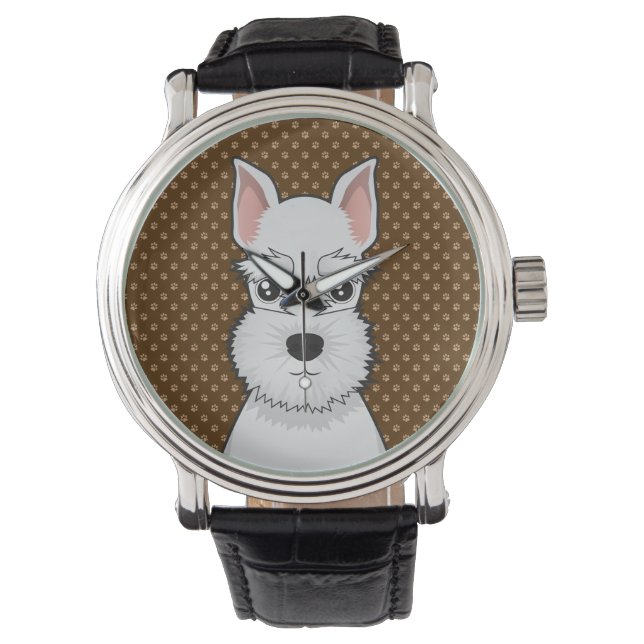 Reloj De Pulsera Paradas de Personalizado de perro Schnauzer en min (Anverso)