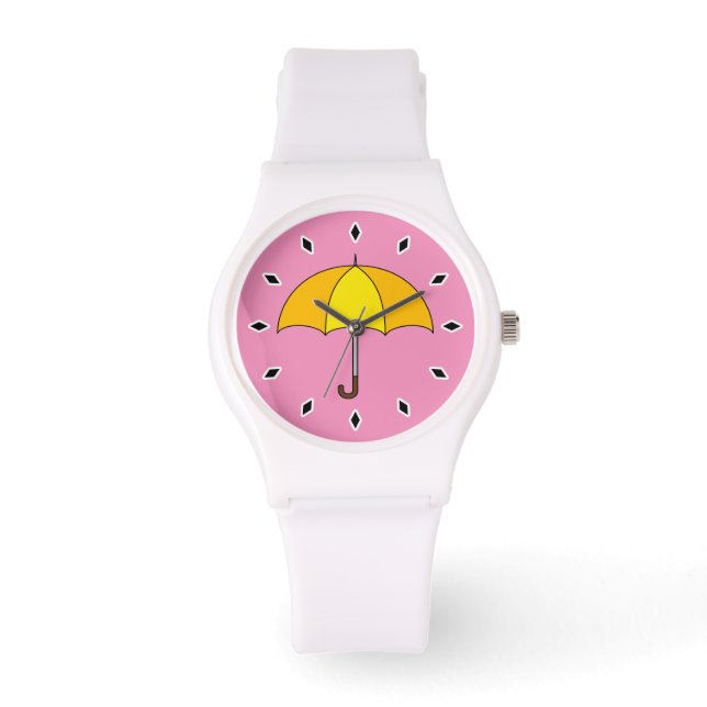 Reloj De Pulsera Paraguas amarillo (Anverso)