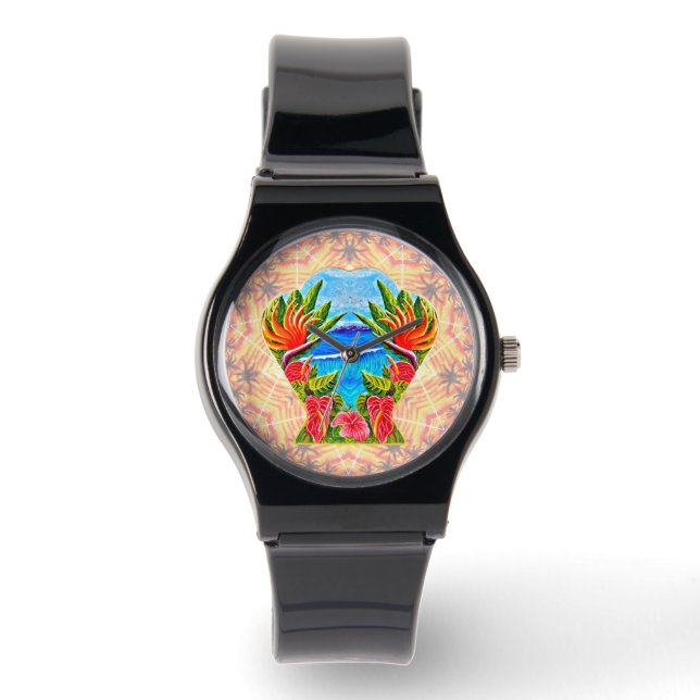 Reloj De Pulsera Paraíso hawaiano dos veces (Anverso)