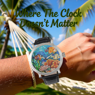 Reloj De Pulsera Paraiso Subacuático Peces Tropicales Arrecife de C