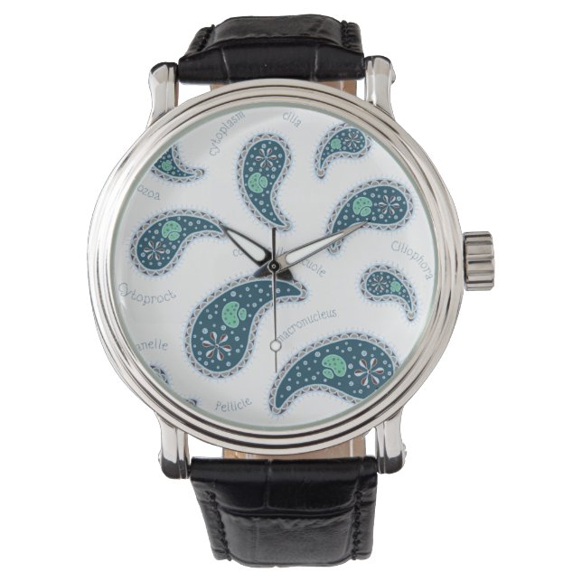 Reloj De Pulsera Paramecia Paisley Protozoo Ciencia Biológica (Anverso)