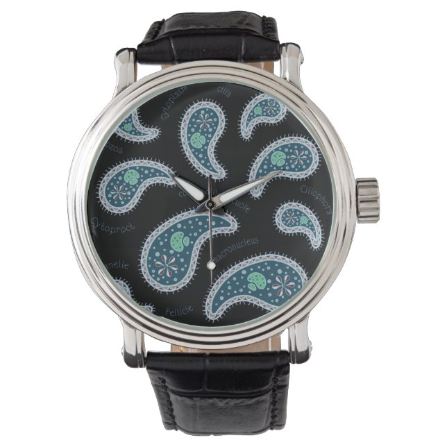 Reloj De Pulsera Paramecia Paisley Protozoo Ciencia de la Biología  (Anverso)