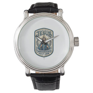 Reloj De Pulsera Parche Bordado de Jesús Mira Parche Bordado de Jes