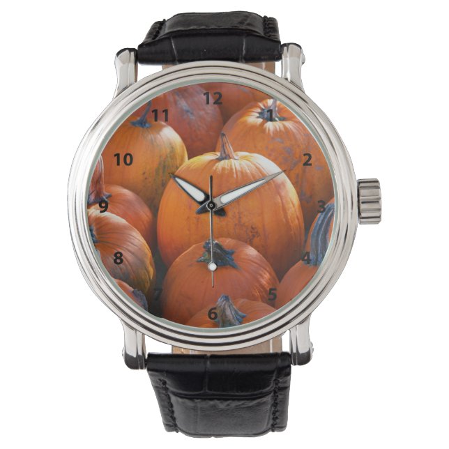 Reloj De Pulsera parche de calabaza de Acción de Gracias (Anverso)