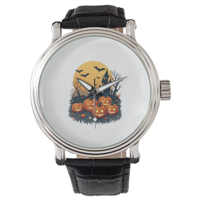 Reloj De Pulsera Parche de calabaza fantasmal - Tee de Halloween re (Anverso)