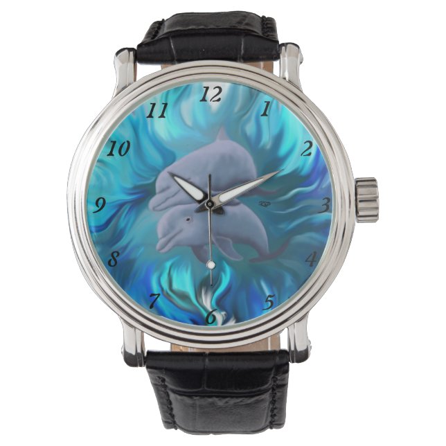 Reloj De Pulsera Pareja de delfines (Anverso)