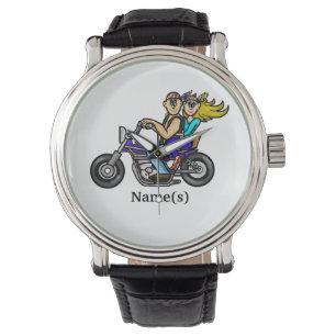 Reloj De Pulsera Pareja de motociclistas Ver Personalizar con nombr