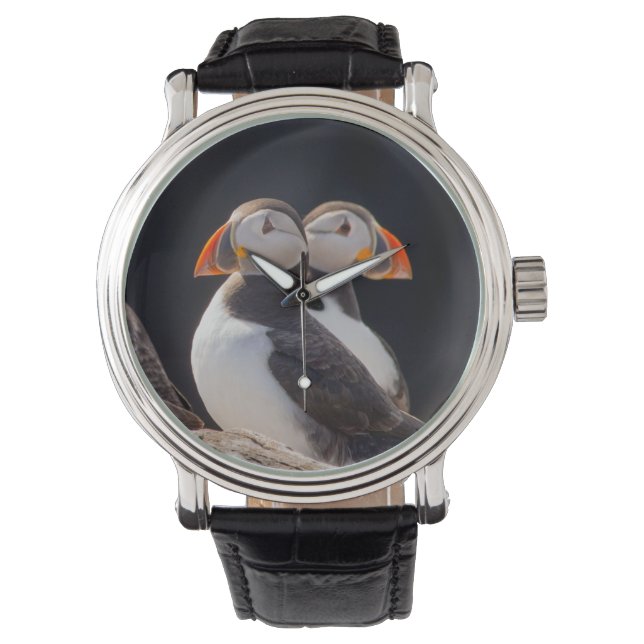Reloj De Pulsera Pareja de Puffins (Anverso)