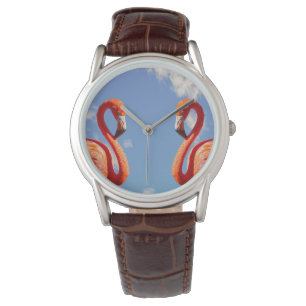 Reloj De Pulsera Pareja Flamingo Caribeña