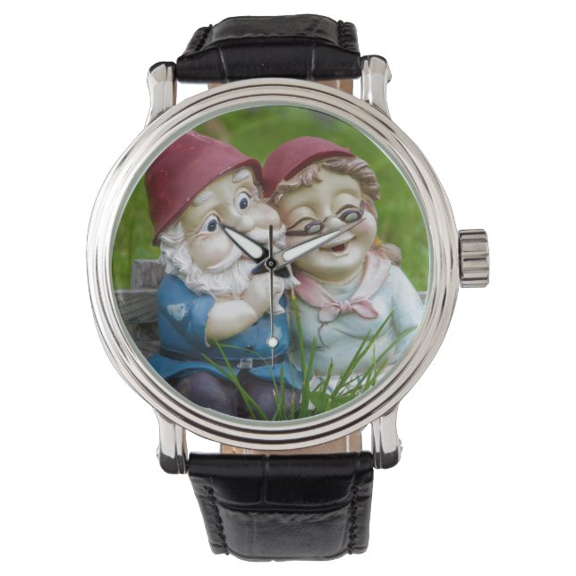 Reloj De Pulsera Pareja Gnomes Garden (Anverso)