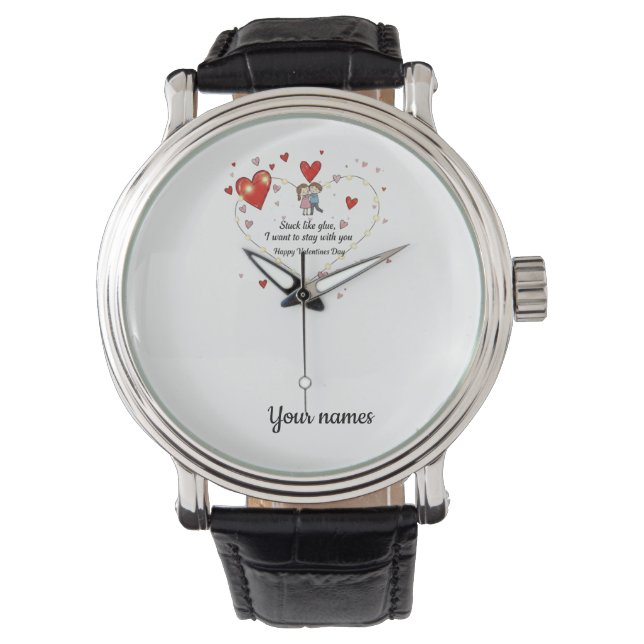 Reloj De Pulsera Pareja romántica pegada como pegamento San Valentí (Anverso)