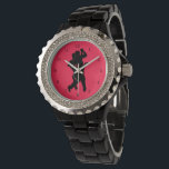 Reloj De Pulsera Pareja Tango Dancer Watch<br><div class="desc">Pareja de vigilias de bailarina de tango - Diseño de pintura MIGNED - Personalizable - Tus colores</div>