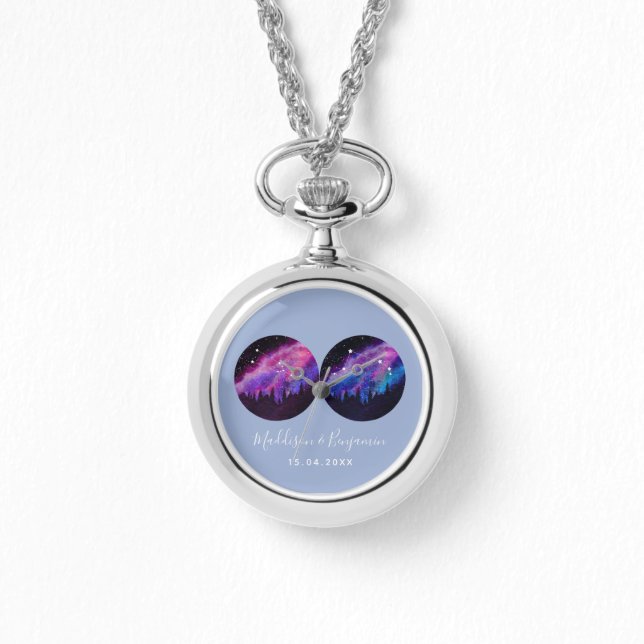 Reloj De Pulsera Parejas personalizados Regalos Zodiacos Cualquier  (Anverso)