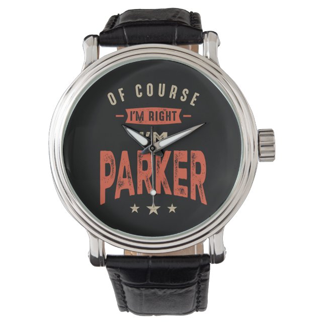 Reloj De Pulsera Parker Nombre Funny Cumpleaños Personalizado Parke (Anverso)