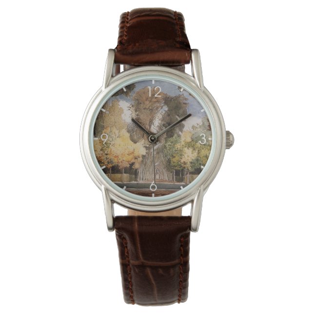 Reloj De Pulsera Parque Versailles en otoño (por Konstantin Somov) (Anverso)
