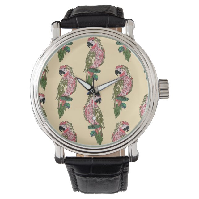 Reloj De Pulsera Parrojos de estilo Zentangle (Anverso)