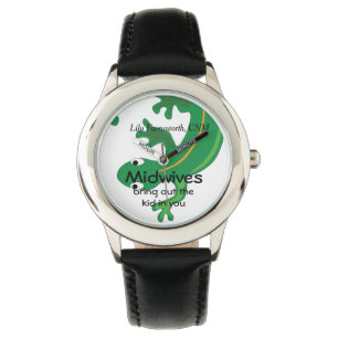 Reloj De Pulsera Parteras y lagarto Twisty del verde